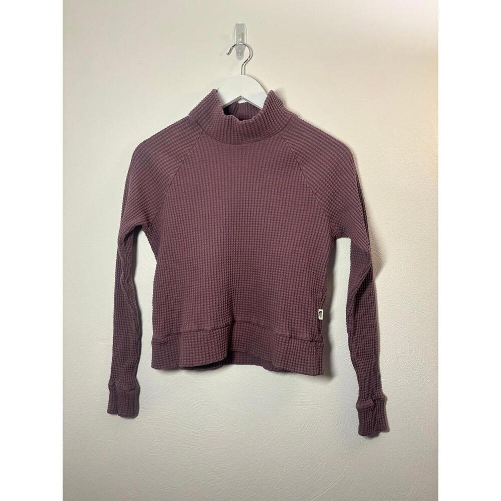 The North Face Purple Long Sleeve Mock Neck Chabot Waffle Knit Top Size XS